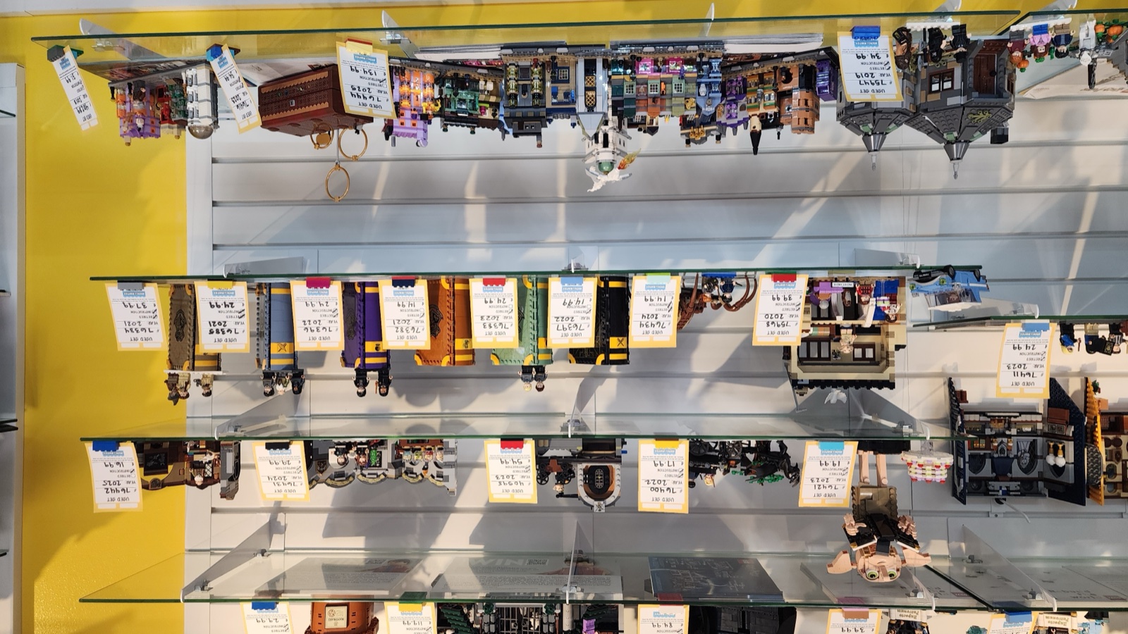 Shelves of individually priced Harry Potter items