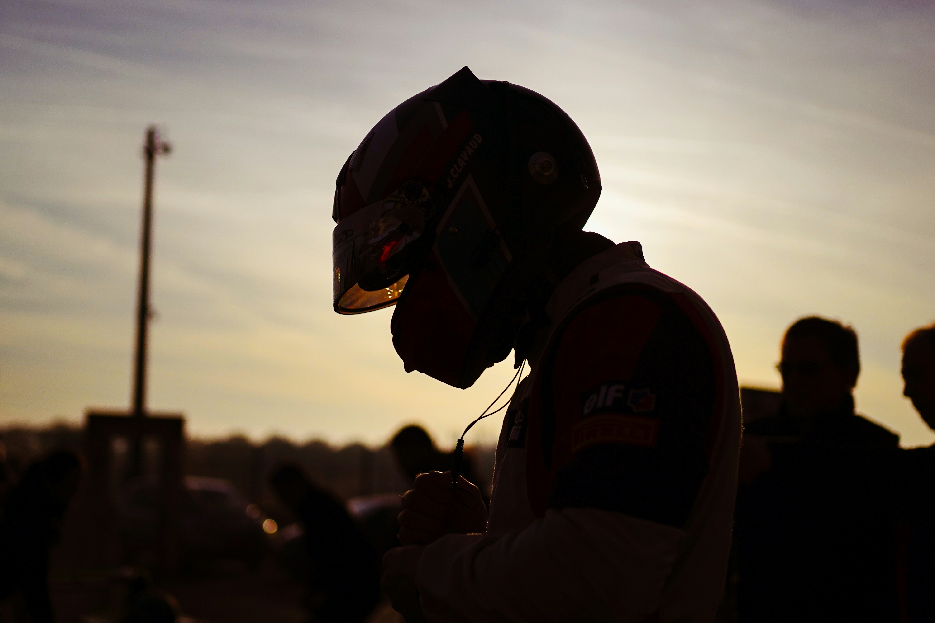 F1 driver in helmet