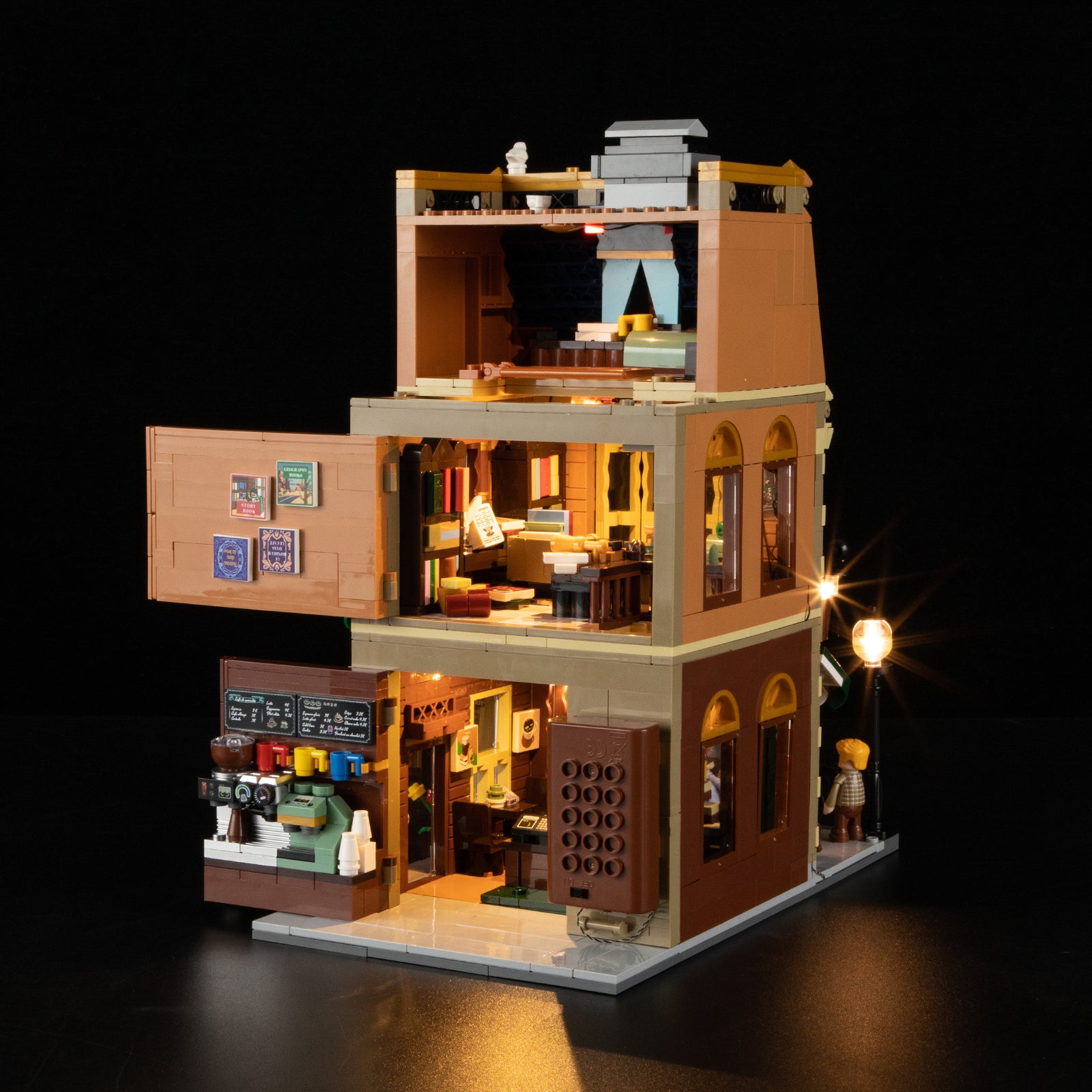 Close-up detail of Book Cafe building techniques and brick connections